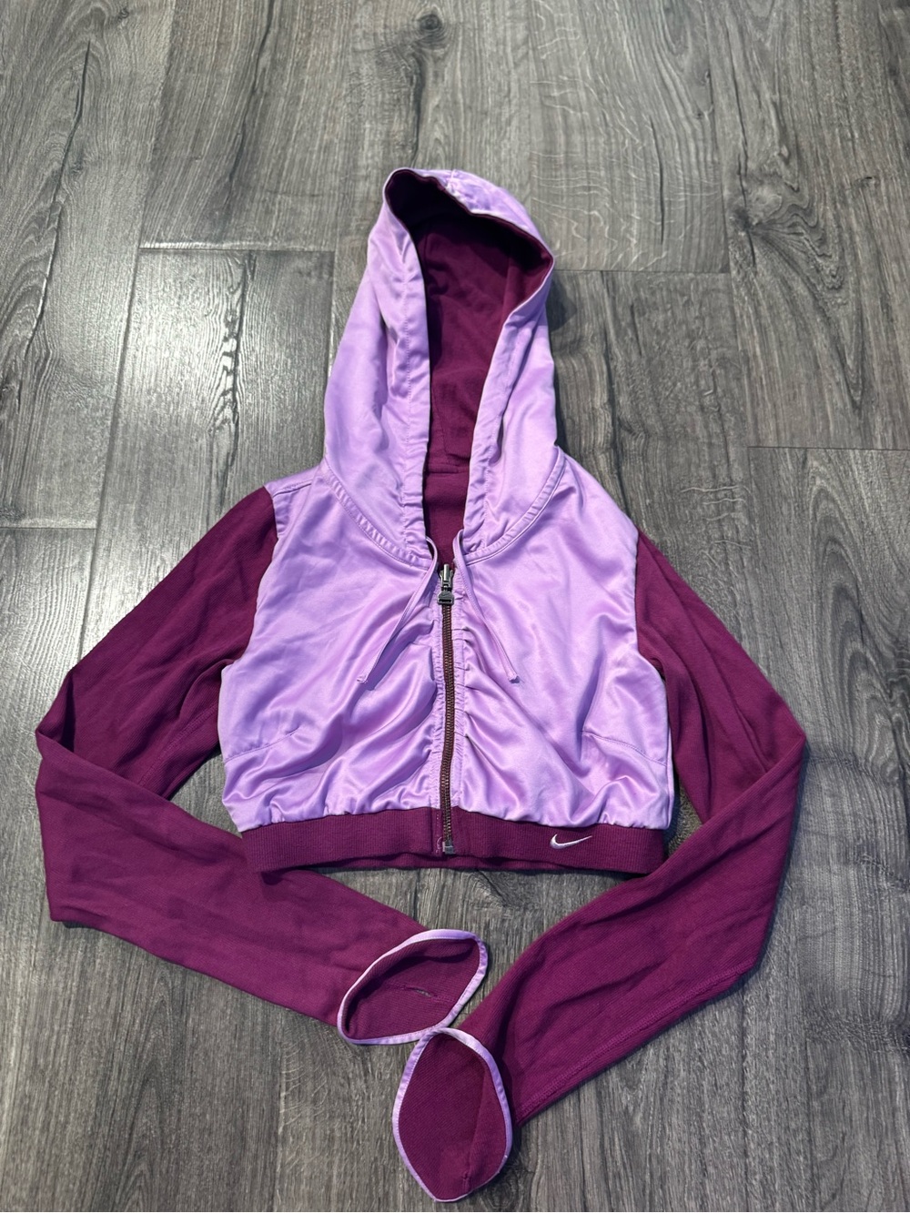 Nike Reversible Women’s Purple Two-Tone Hooded Jacket size XS Y2K vintage